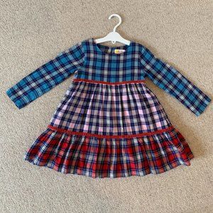 Mini Boden Plaid Tiered Dress